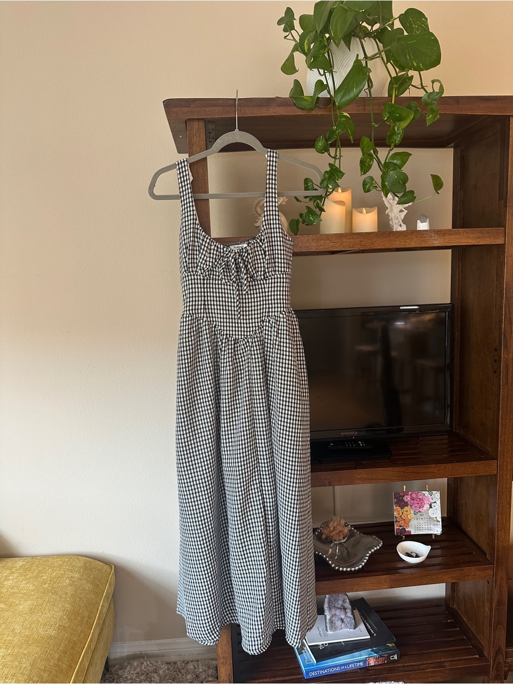 Black and White Gingham prairie maxi Sundress